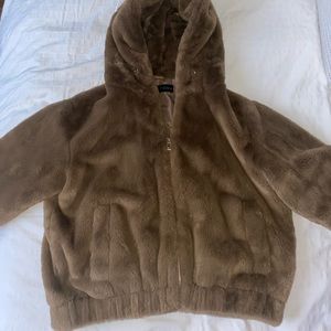 faux fur brown jacket